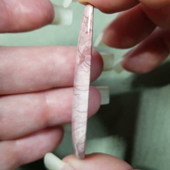 Pink Imperial Jasper Large Designer Cabochon 57.65 x 22.43 x 6.12mm - Picture 14 of 17